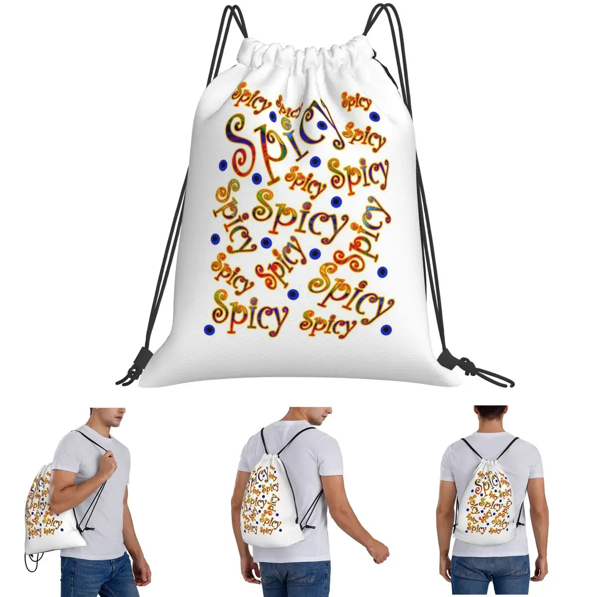 Spicy Backpacks Portable Drawstring Bags Sports Bag Book Bags for Man Woman School