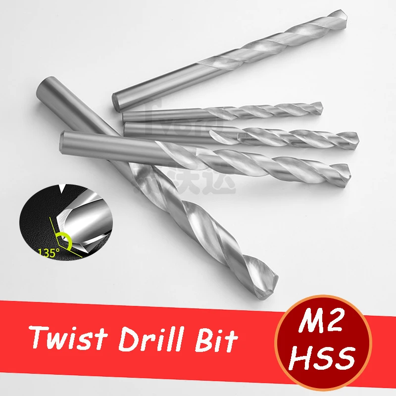 

M2 High Speed Steel Drill Precision Fully Ground Straight Shank Twist Drill for Stainless Steel Metal Wood Plastic Drilling