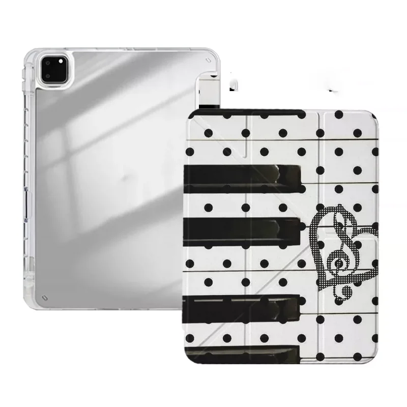Black Piano Keys Love Note CFor iPad Pro Air 13 11 M5 M4 M3 M2 2 1 11th A16 12.9