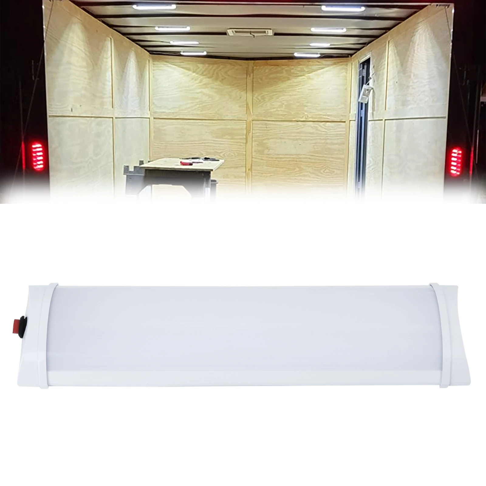 Carvan Interior Ceiling Reading Light Roof Dome Lamp 12V 24V 6000K On/Off Switch Universal RV Camper Trailer Vehicle Truck Auto