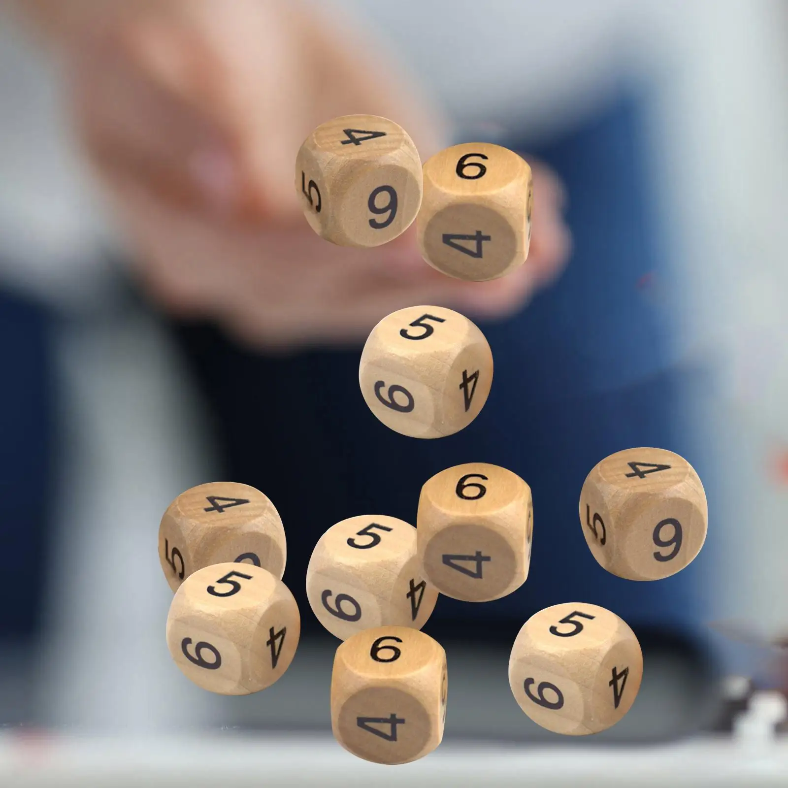 Ręcznie robiony drewniany zestaw wielościennej kości do gier planszowych, edukacyjny, do nauki liczenia.