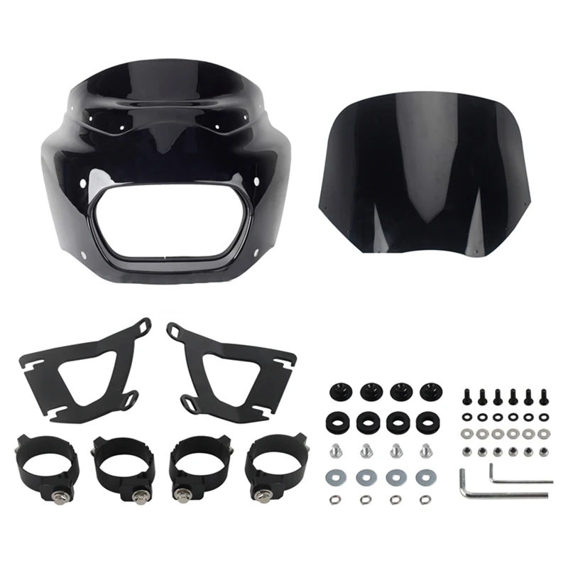 For Harley-Davidson Softail Fat Bob 114 FXFBS 18-24 Headlight Hood with Windshield And Bracket Replacement Part for Motorcycle