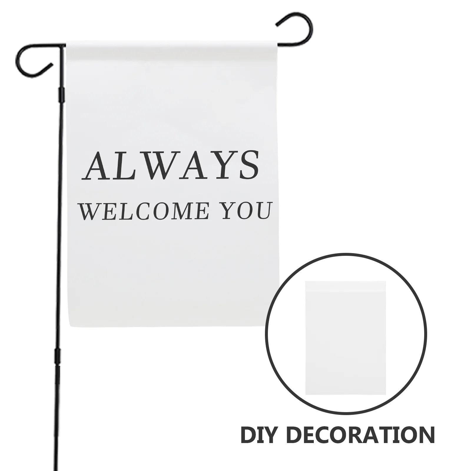 

6Pcs Plain White Blank Garden Flags DIY Custom Yard Decor Home Festival Party Outdoor Lawn Decoration Garden Flags