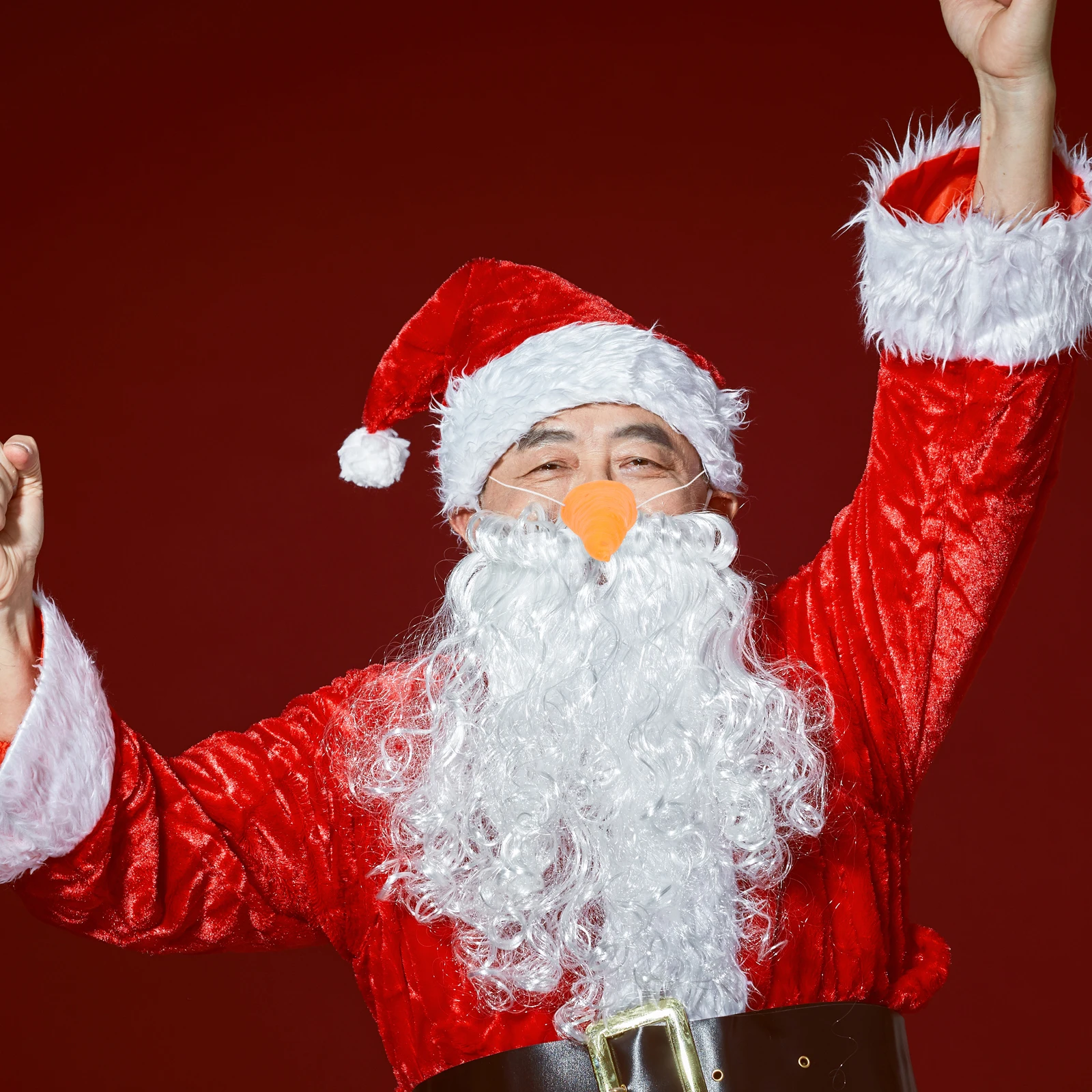 

5pcs Carrot Nose For Crafts Bright Vinyl Fake Nose With Elastic Band Secure Fit For Cosplay Clown Witch Snowman Party Dress Up