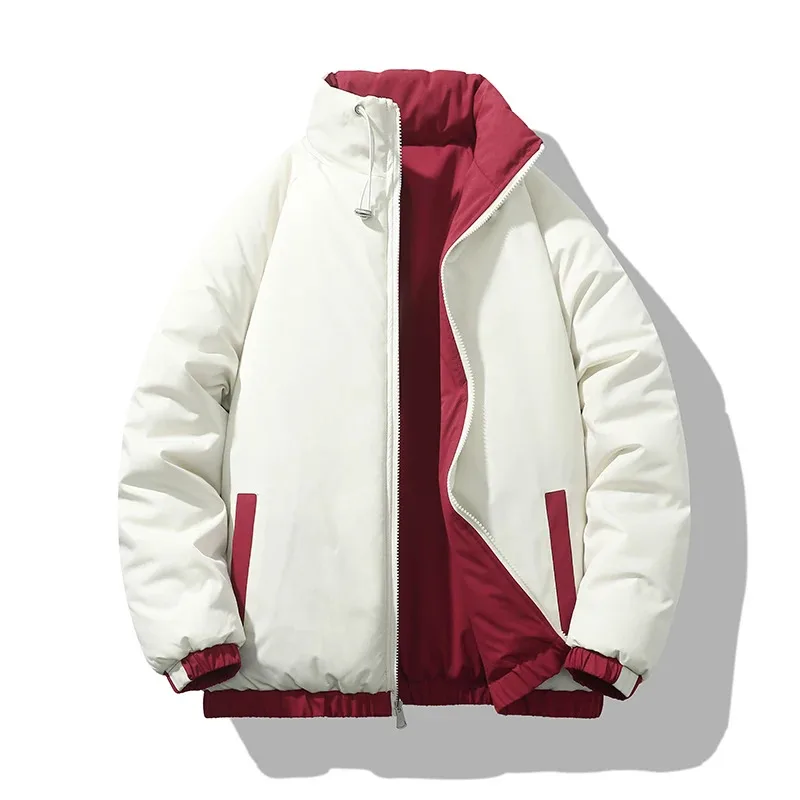 سترة شتوية سميكة مبطنة بالقطن للرجال مع مظهر راقي وسترة شتوية بياقة واقفة #6