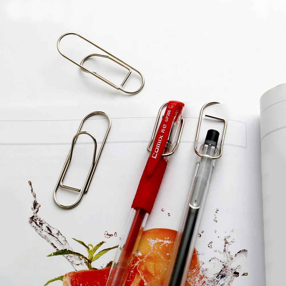 

8Pcs Metal Paper Clips Practical Design for Holding Money Photos Notes Silver Multi-Functional Accessories
