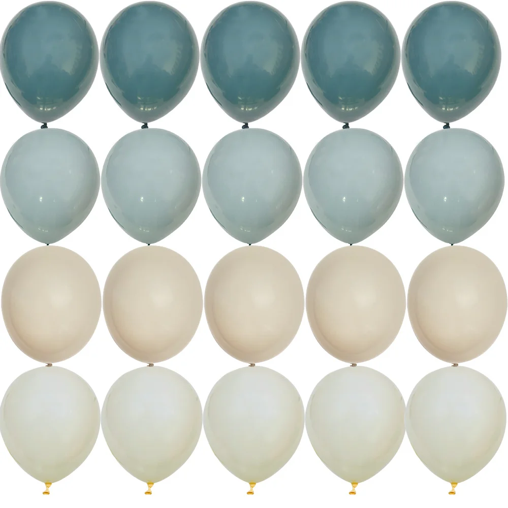 15/20PCS Set di palloncini retrò da 10 pollici palloncini Beige blu Vintage per la decorazione della festa di buon compleanno di nozze forniture per