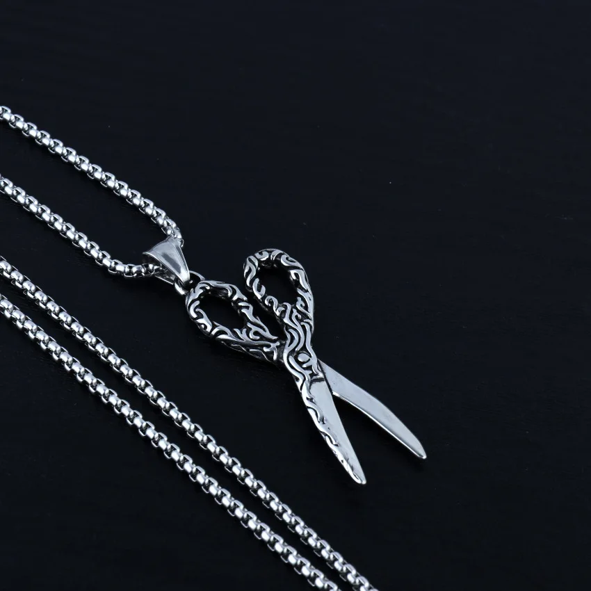 أزياء شخصية، حلاق بسيط، قلادة مقص، اتجاه إكسسوارات الهيب هوب للشارع للرجال #1