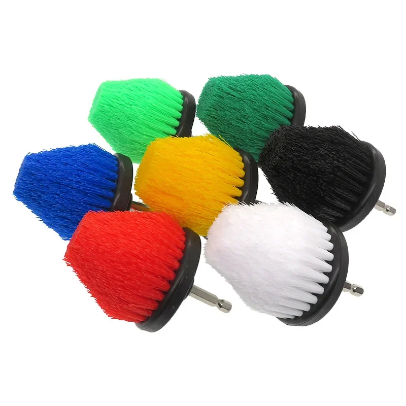 2.5''Electric Scrubber Brush Drill Extension Rod All Purpose Cleaner Car Detailing Brush 6 Color Tool Rim Brush Set Car Cleaning