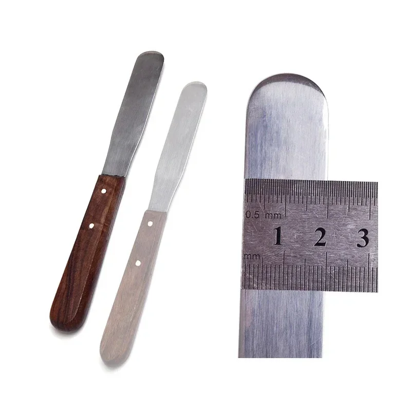 High-Quality S/L Stainless Steel Plaster Mixing Knife Wooden Handle for Efficient Stirring of Gypsum Dental Impression Materials