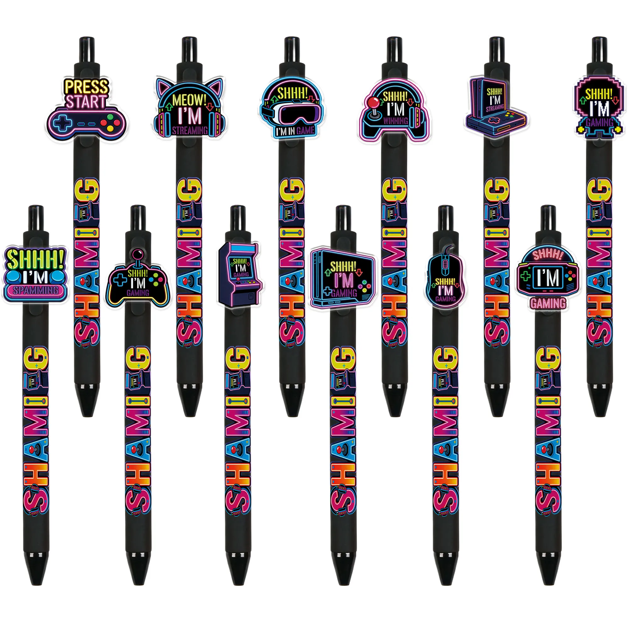 12 pieces / 24 pieces gaming controller shaped ballpoint pens - gaming enthusiasts' office signature pens