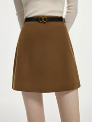 FSLE Office Lady Retro Versatile High Waist Slimming Short Skirt Women's Autumn Winter 2024 New Women Skirts 24FS14432