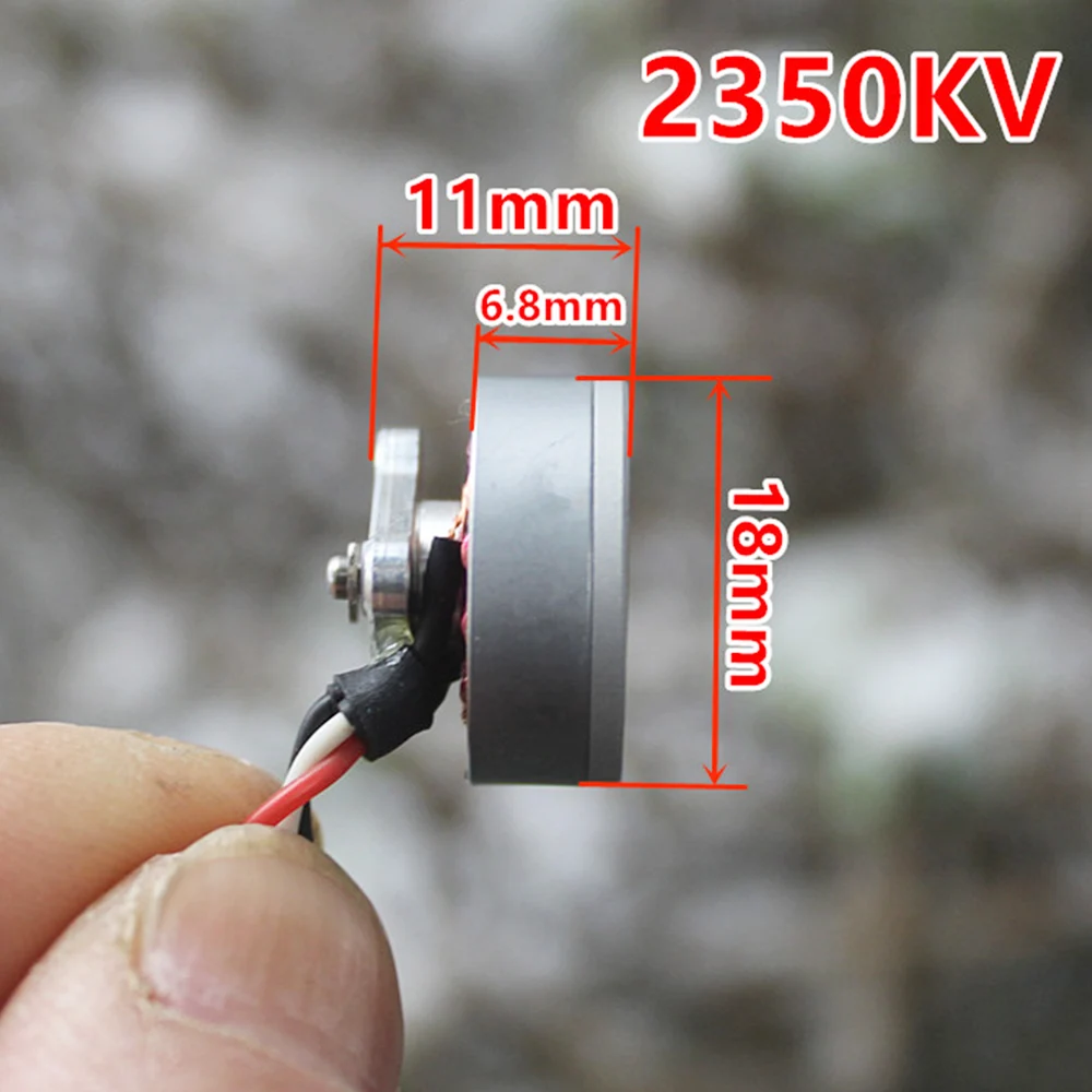 Mini Multi-rotor 2350KV CW CCW 18mm Brushless Motor 2-3S Outer rotor with Black blade BLDC for DIY Mini Drone FPV RC Quadcopter