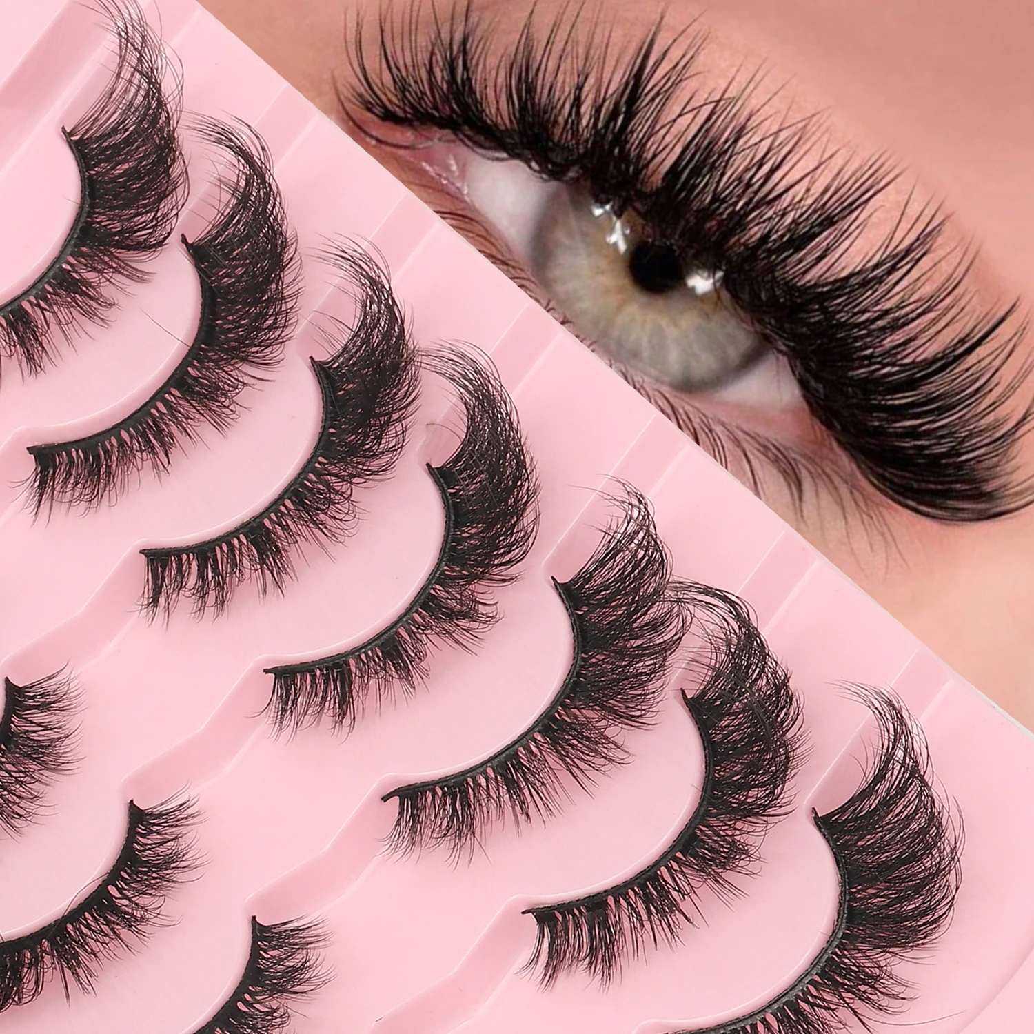 7쌍의 풍성한 인조 속눈썹, 8~18mm 혼합 길이, - Faux Mink Lash 리뷰 및 가격