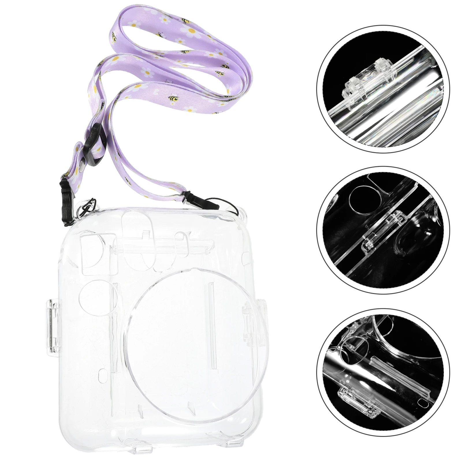 

Fashionable Crossbody Camera Case Instant Protective Shell Shoulder Strap Scratch Resistant Cover For Small Camera Travel