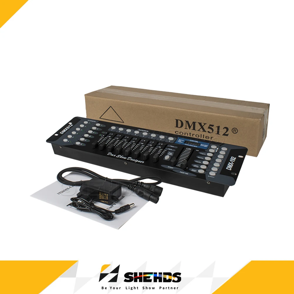 SHEHDS 192 Channel Console Home Party DJ Disco Wedding DMX Controller For Stage Lighting Par Moving Head LED Light Bulb Lights Smoke Bubble Machine