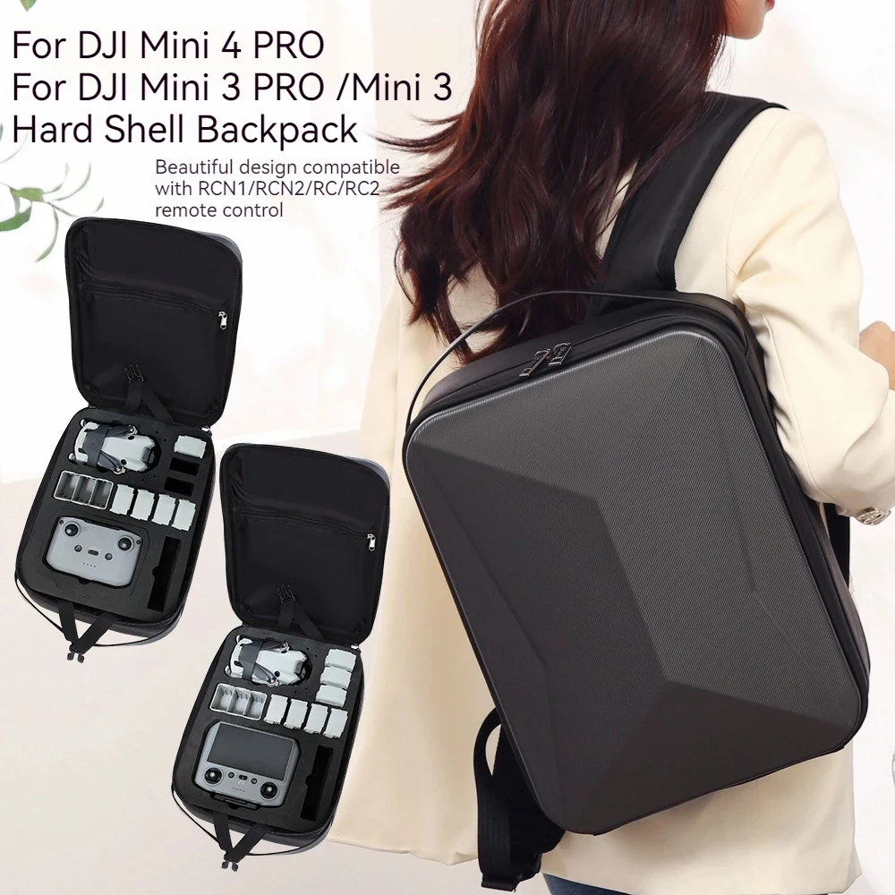 dji mini 4 backpack Drone Backpack for DJI Mini 4 Pro/Mini 3 Pro/Mini 3 Hard shell Storage Bag  For DJI RC 2/RC-N2 Control Universal Accessories