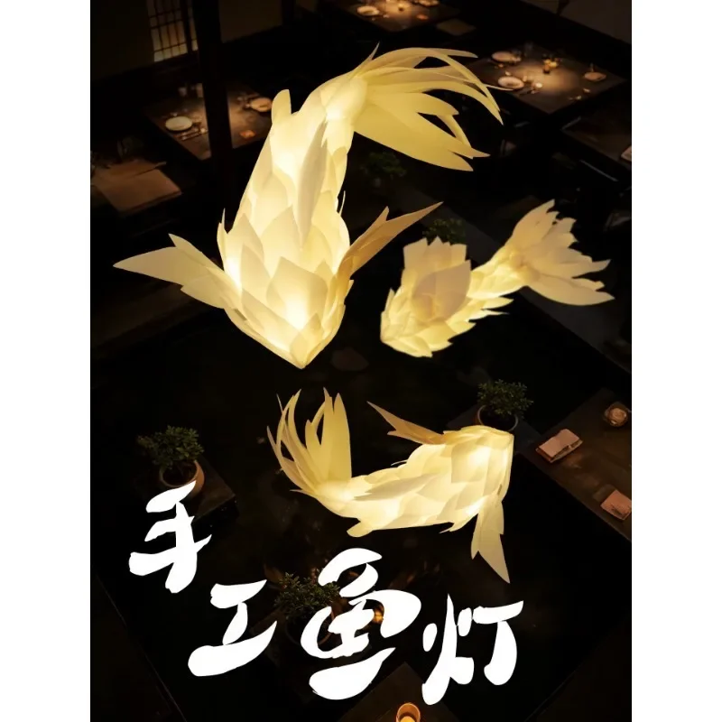 Hotel Lobby Catering Hotel Empty Lobby Handmade Fabric Engineering Fish Lantern