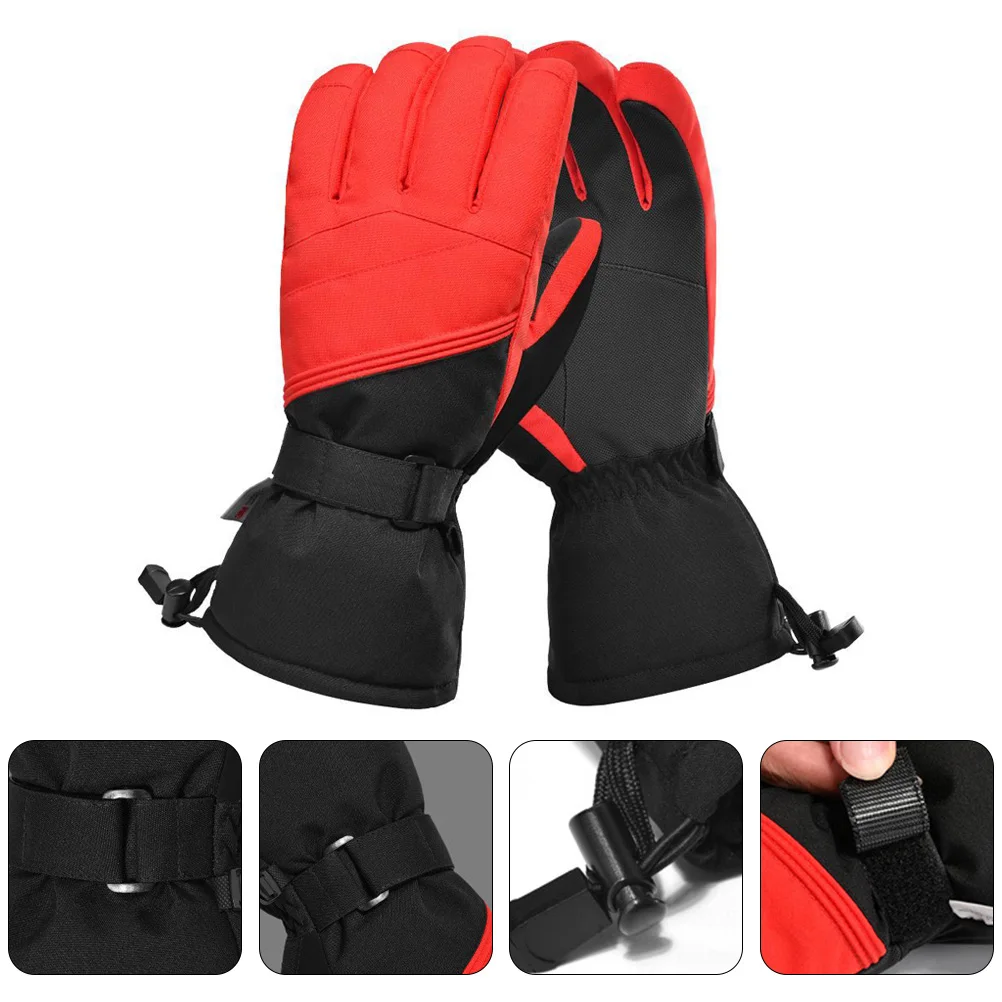 

Warm Ski Gloves Winter Outdoor Water Proof Non slip Pu Men Ridding Wind Proof Touch Screen Conductive Fiber Sensitive Long
