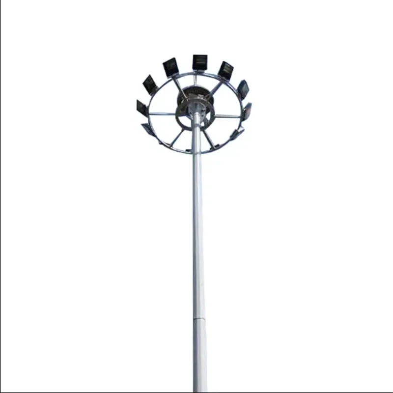Hot Dip Galvanized Steel High Mast Light Pole 10m 15m 20m for Stadium Street Football Field Outdoor Lighting Large Project