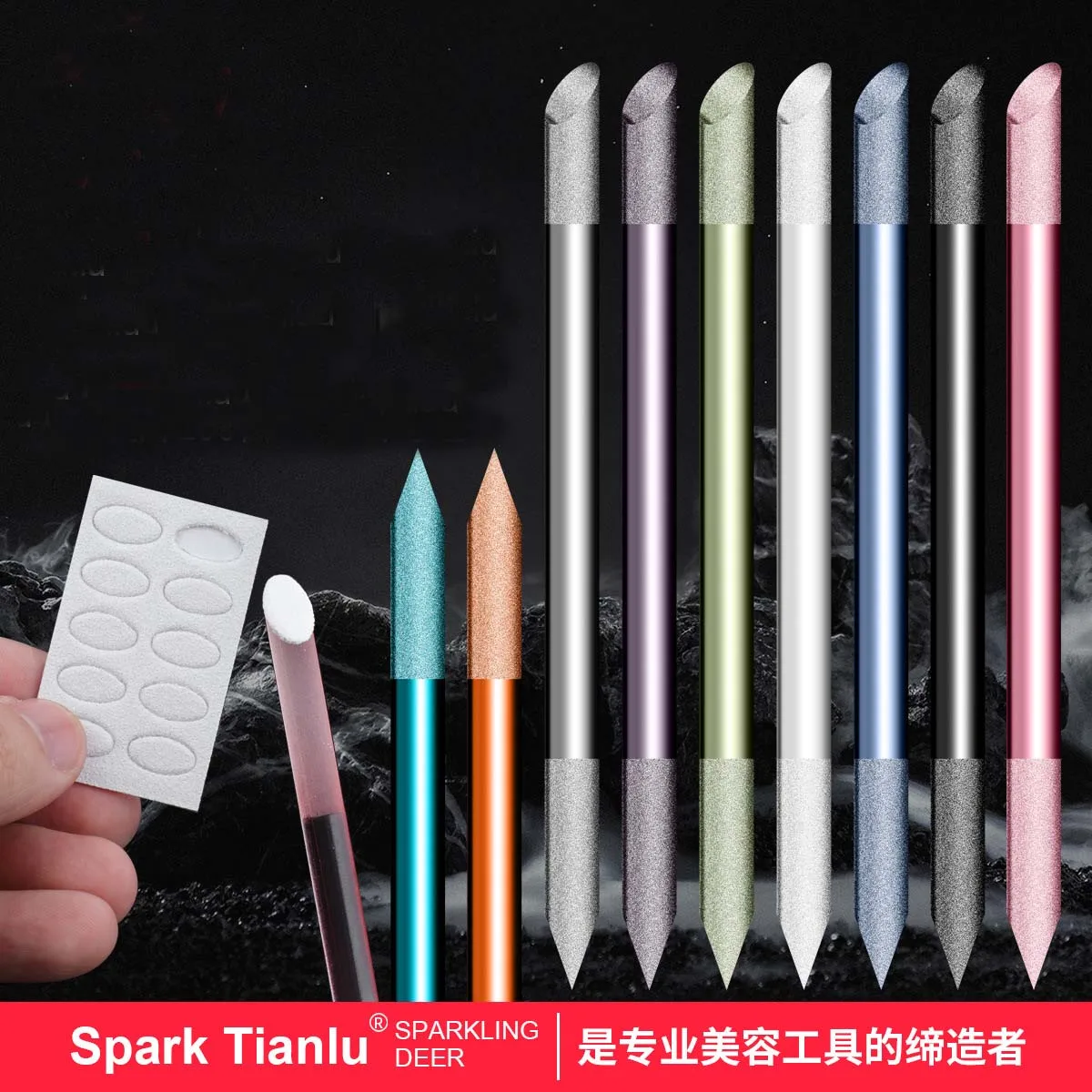 

1PC Nail File Cuticle Pusher Scrub Stick Nail Buffer Sanding Polishing Crystal Glass Manicure Pedicure Tool Manicure Accessories