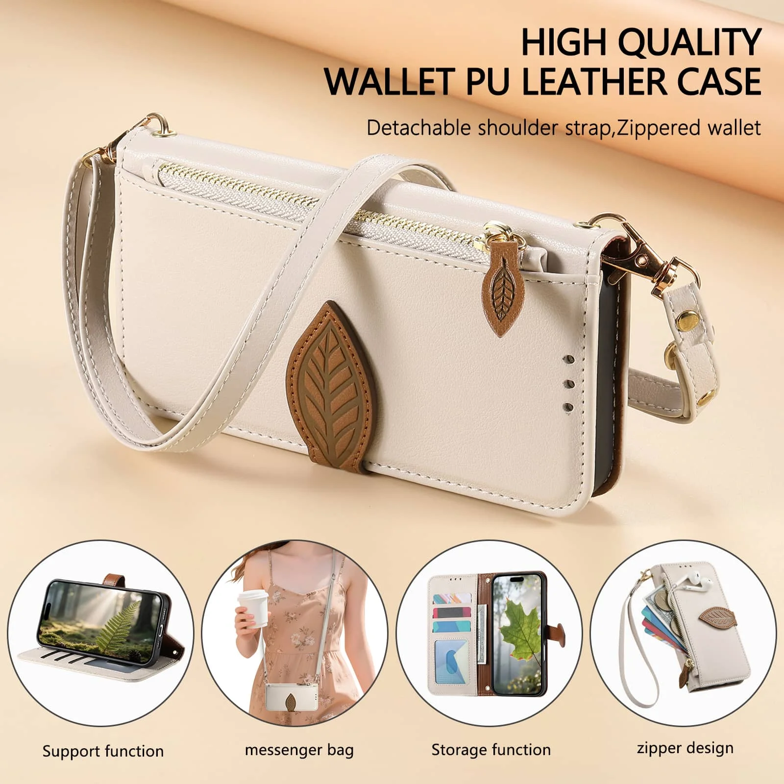 For Samsung Galaxy A71 4G A56 A55 A54 A36 A35 A26 A25 A17 A16 A05 A04, Zipper Pocket Cover with Card Slots Wrist Strap Lanyard