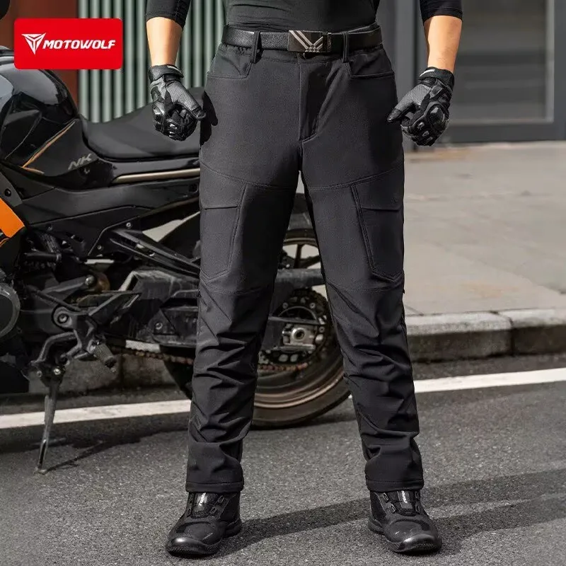 Motowolf CE Certified Motorcycle Pants Mens Winter Protective Thermal Warm Windproof Biker Riding Trousers Travel Moto Gear