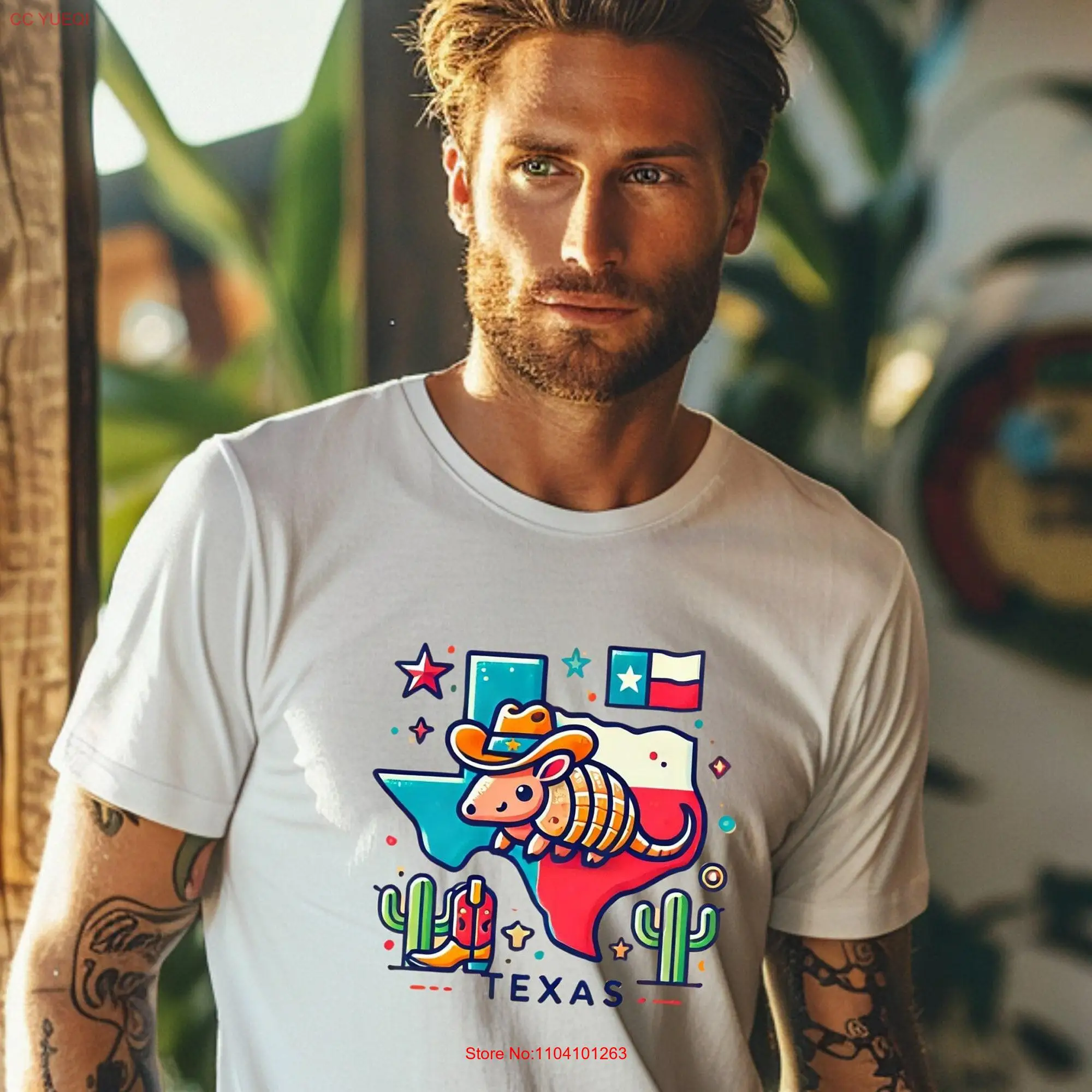 Texas  T Shirt Cute state Armadillo tee Cowboy Lone Star long or short sleeves