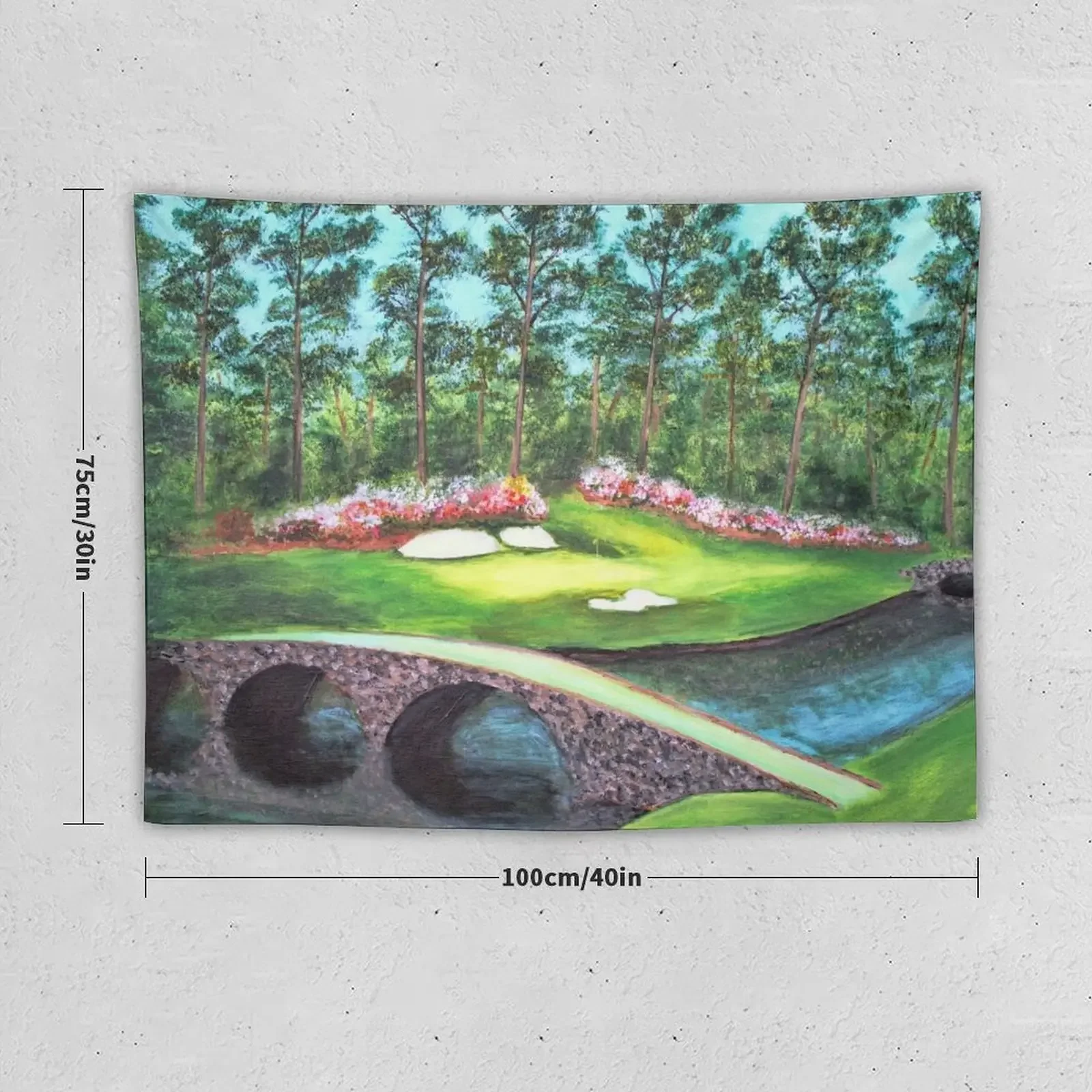 12th Hole At Augusta National Golden Bell Tapestry Korean Room Decor Home Decoration Accessories Wallpaper Tapestry