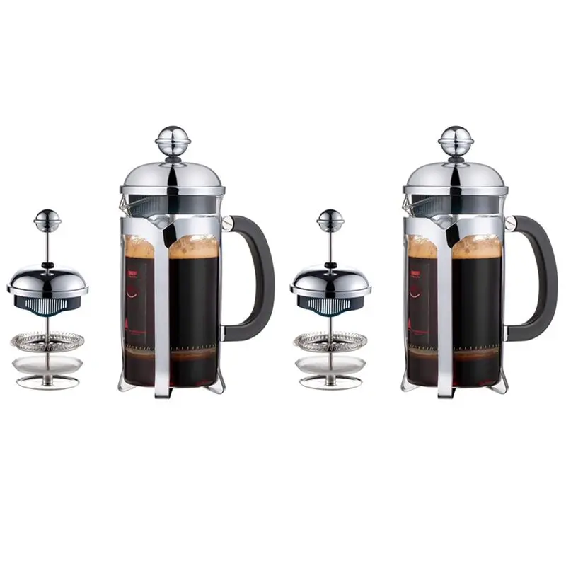 ABXF-2X French Press Coffee Maker(12 Oz),Press System,Heat Resistant Thickened Borosilicate Glass,Durable Easy Clean