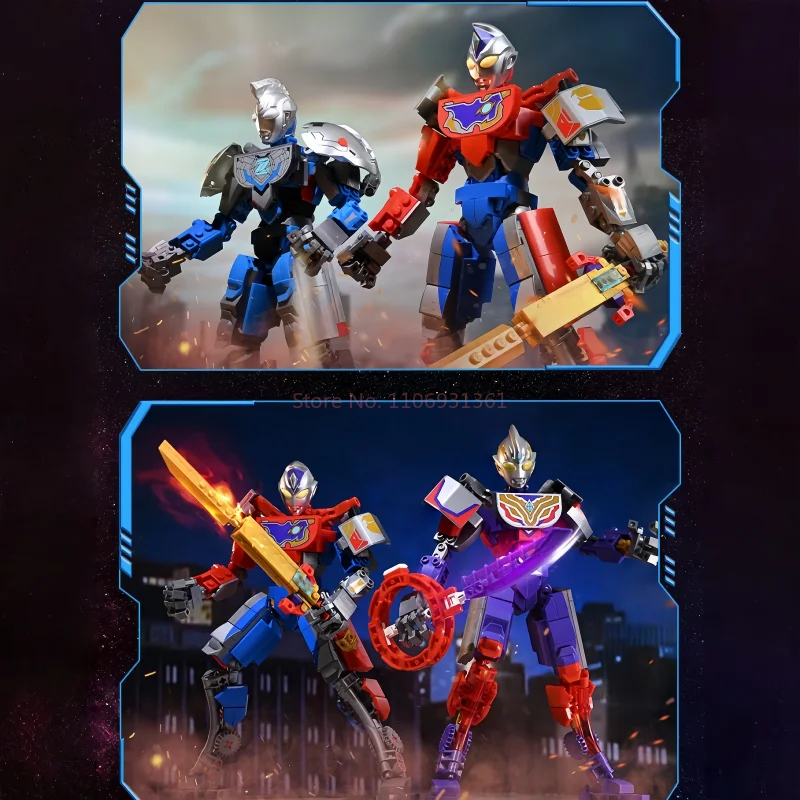New Keeppley 25CM Ultraman Zero Dimension Mech Ultraman Toy Boy Gift Battle Mobile Doll Splicing Block Toy Birthday Gift For Boy view 6