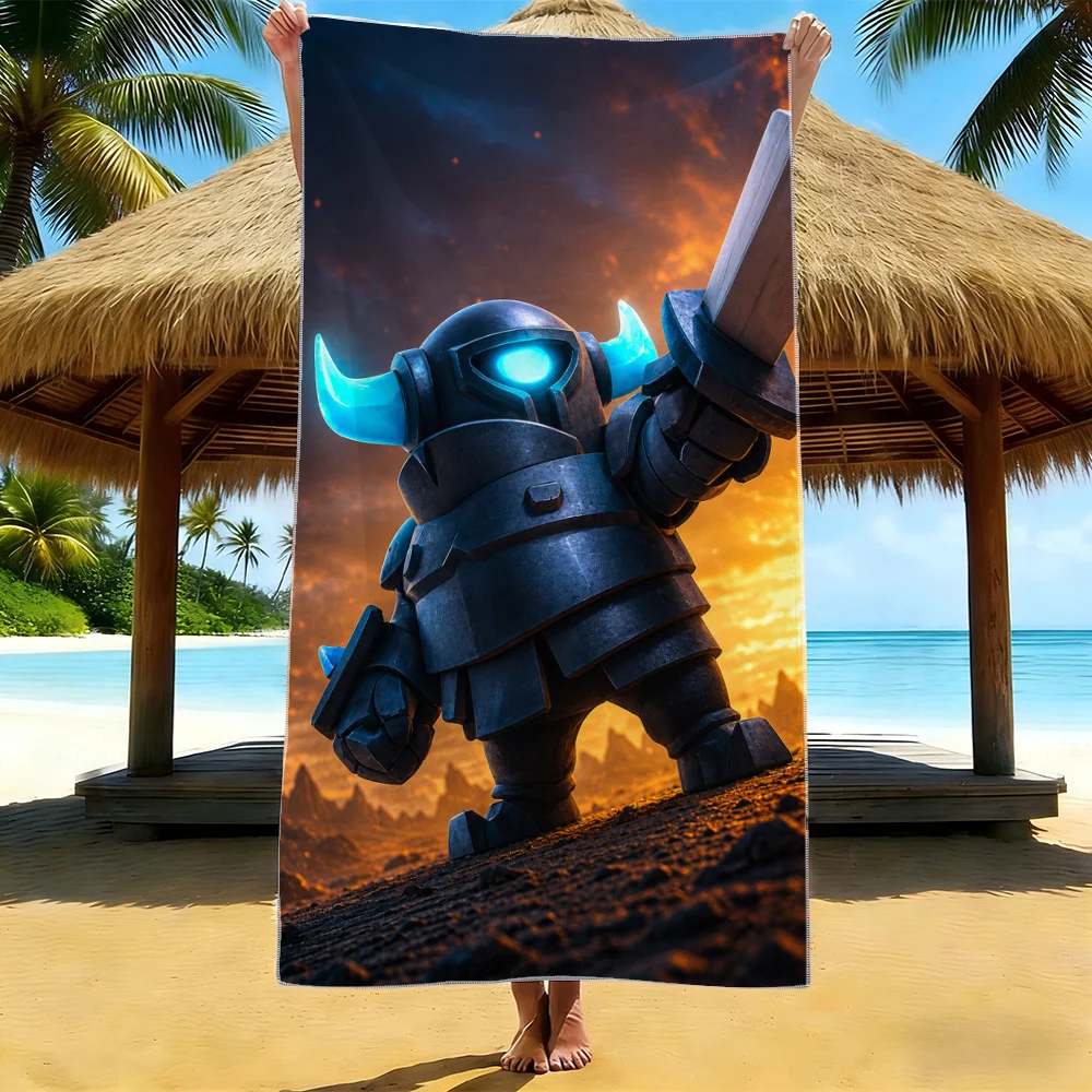 Toalla de playa grande de 80x160cm, toalla de baño para resort de verano, estampado gráfico, tema de robot cyberpunk, ropa de playa tropical, impermeable, Vaca