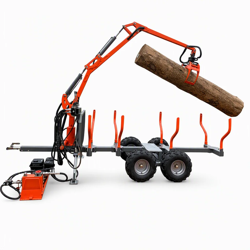 for^Hydraulic Log Grapple Timber Crane Trailer 0 08 M2 Grapple 1 Ton Rotator 18 22Mpa Working Pressure EU Standard Forestry