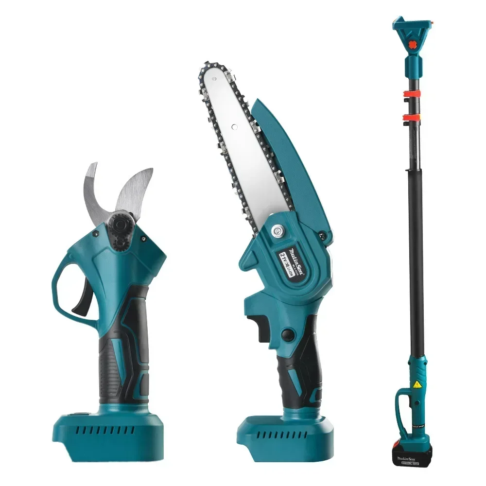 Cordless Electric Chainsaw Lithium Battery Powered One Hand Outdoor Pruning Saw Extendable Pole Kit