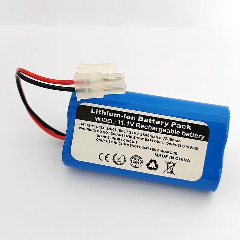 Rechargeable Type Li-ion Battery 11.1V 10.8V 2600mAh 3200mAh 18650 3S1P For TOTAL TVCRR30201 Robot Vacuum Cleaner Battery Pack