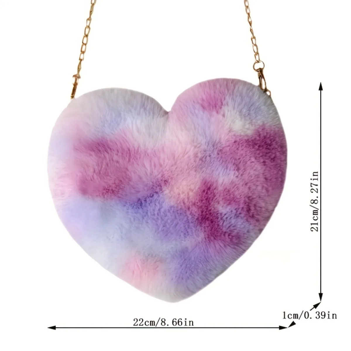 Cute Cartoon Plush Heart Shoulder Bag Creative Coin Purse Wallet Decorative Accessories fluffy corssbody Bags For Holiday Gift