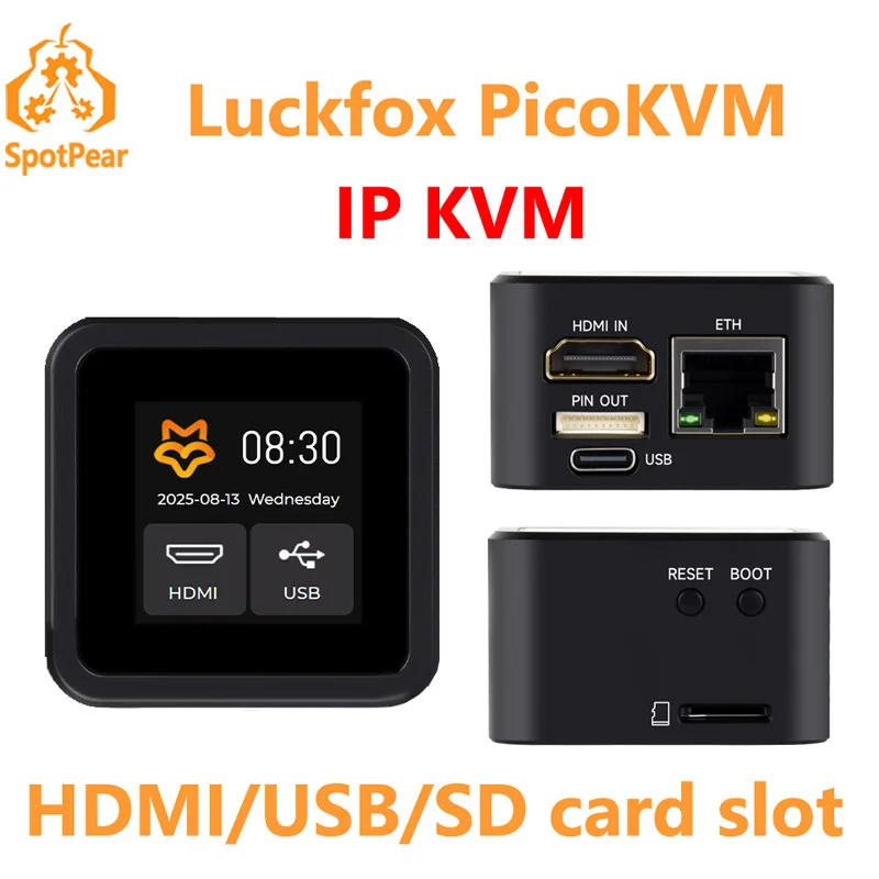 

Luckfox PicoKVM IP KVM NanoKVM RV1106 Pico Remote Control /Power /Desktop Maintenance Server HDMI USB / 1.54inch TouchScreen LCD