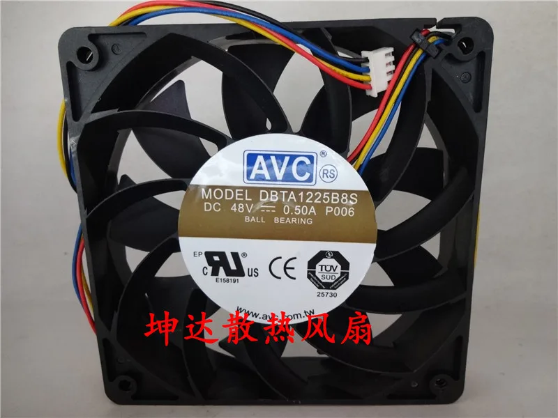 

AVC DBTA1225B8S P006 DC 48V 0.5A 120x120x25mm 4-Wire Server Cooling Fan