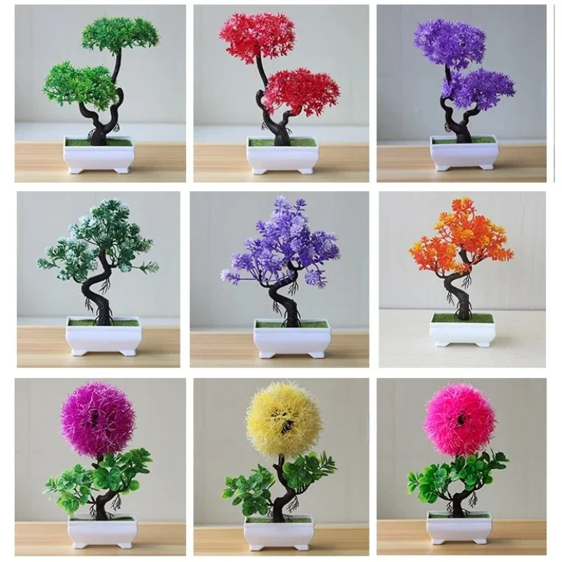 New 1Pc Charming Artificial Plant Bonsai Simulation Small Tree Pot Plant Potted Party Wedding Decor DIY Home Supplies Fake Plant