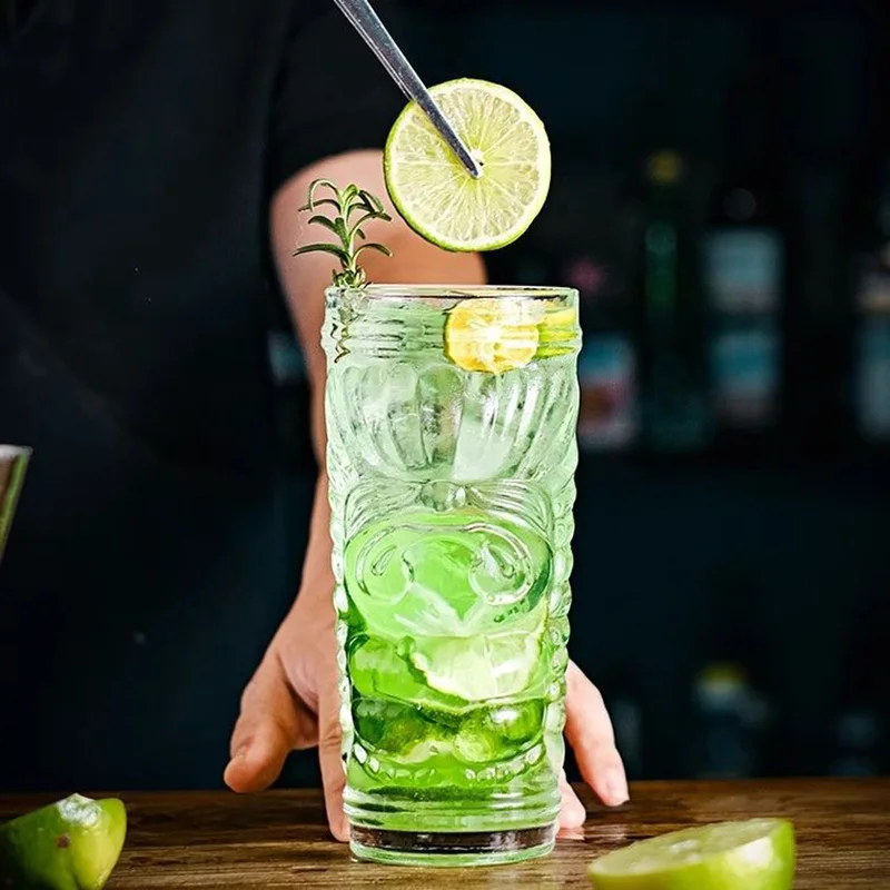 

Креативная чашка Тики, стеклянная гавайская коктейльная чашка, персонализированная чашка Тики с лицом в стиле ретро