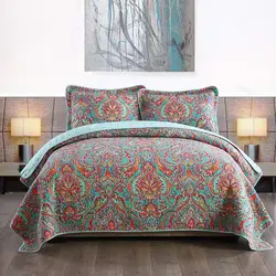 Cotton Duvet Cover and Bedding Set, Reversible Patchwork Design with Gorgeous Floral Pattern, Ideal for Bedroom Decor