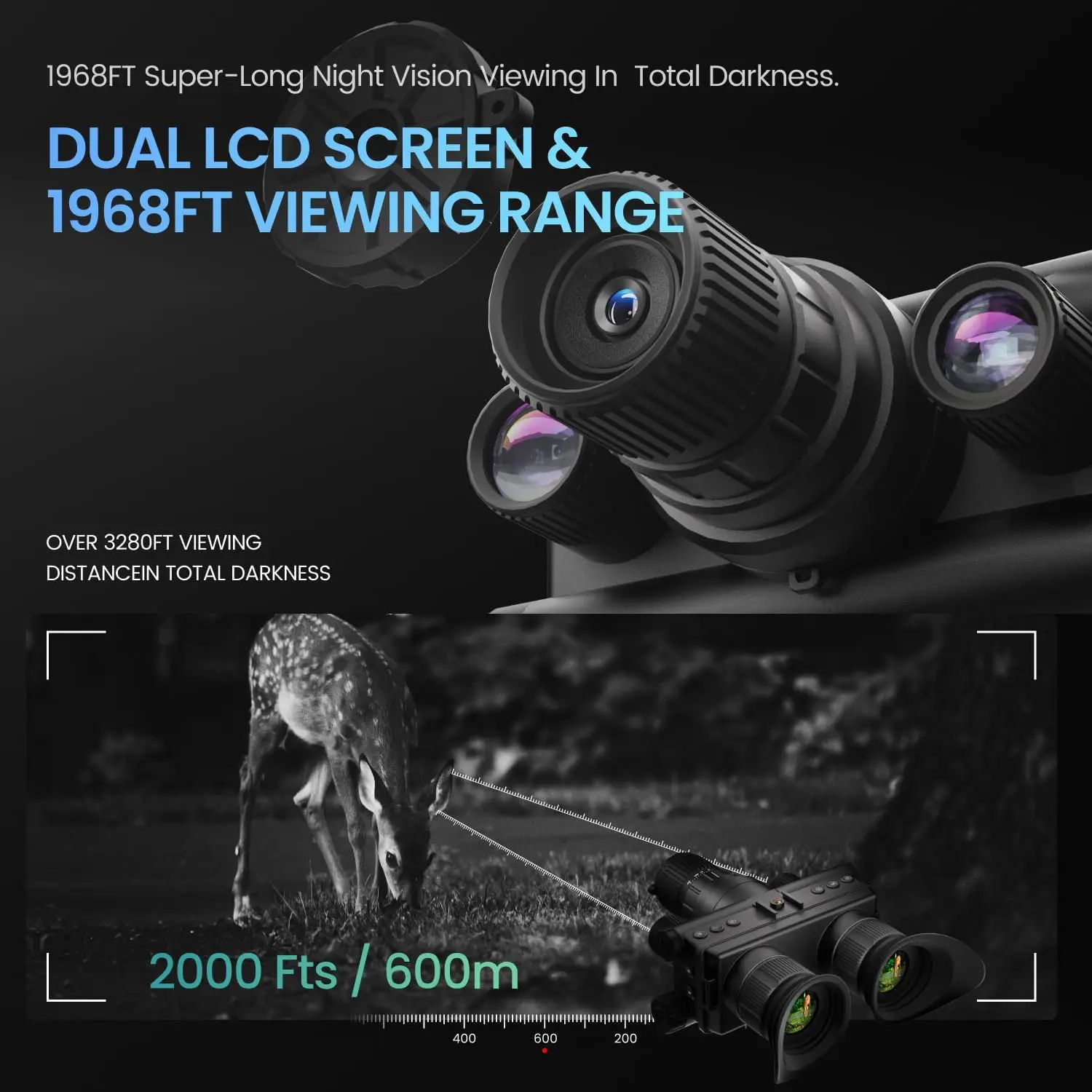 

Бинокль ночного видения на шлеме 4K с 40-мегапиксельной фотосъемкой, монтируемый на шлеме, расстояние ночного видения 600 м для охоты