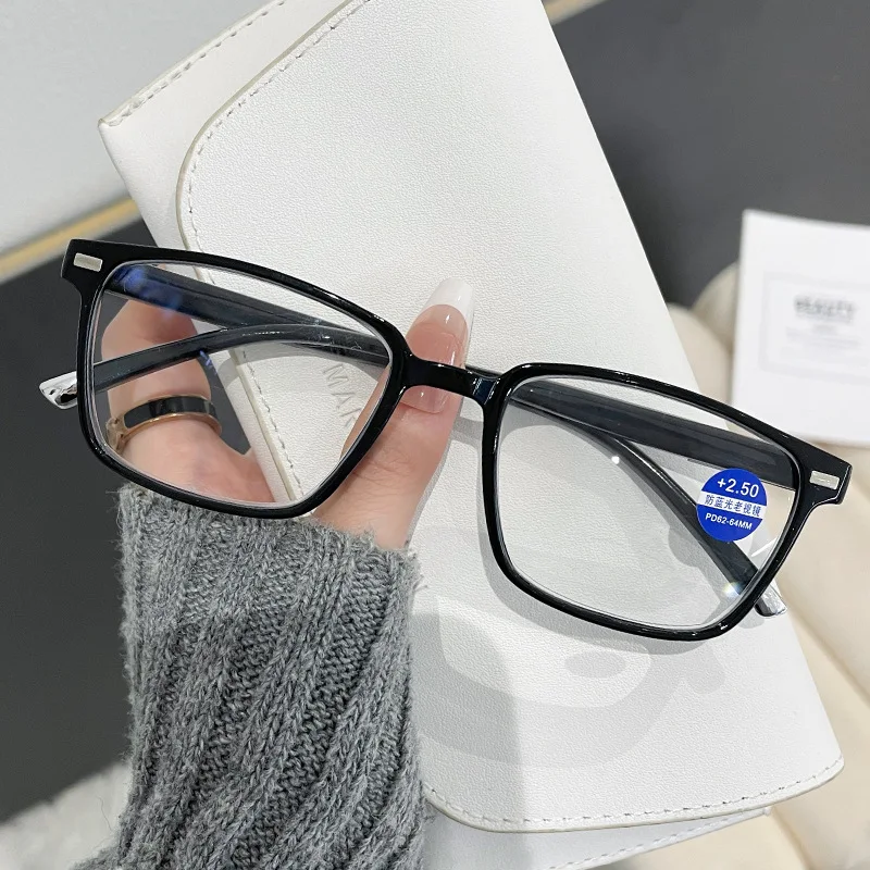 Oversize Square Reading Glasses Womn&Men Prescription Blocking Blue Light Presbyopic Eyeglasses Computer Goggles +1.0 1.5 2 +4.0