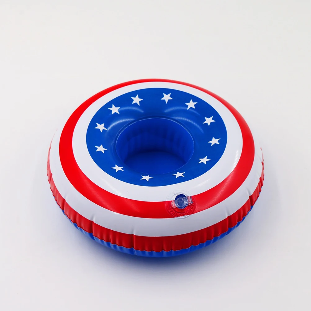 6pcs American Inflatable Table Placemats Inflation Placemats Cup Holders Heat Resistant Party Decorative Tabletop Set