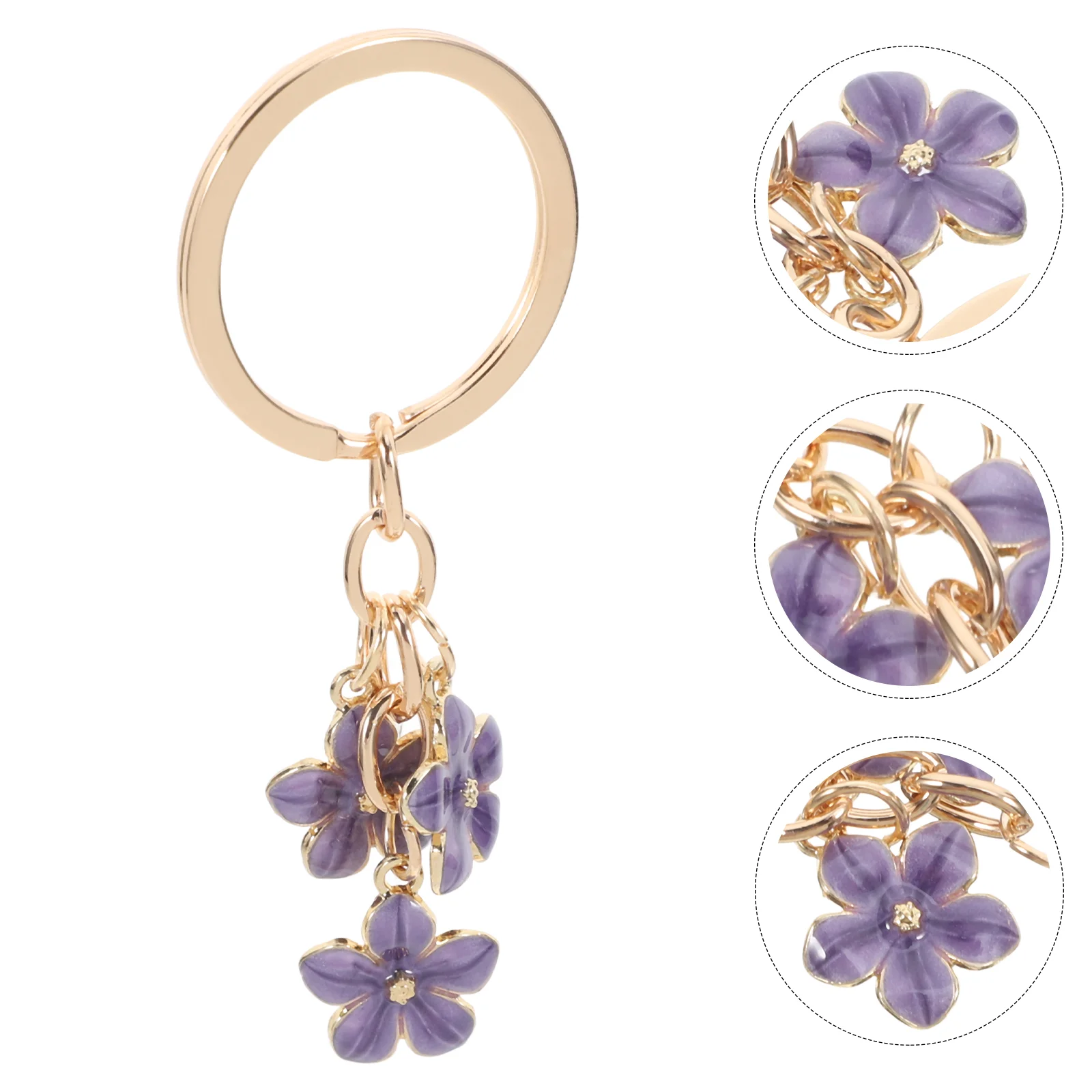 

Cherry Blossom Keychain Backpack Charms for Girls The Flowers Bag Accessories Purses and Bags Cute Women Purple Keychains