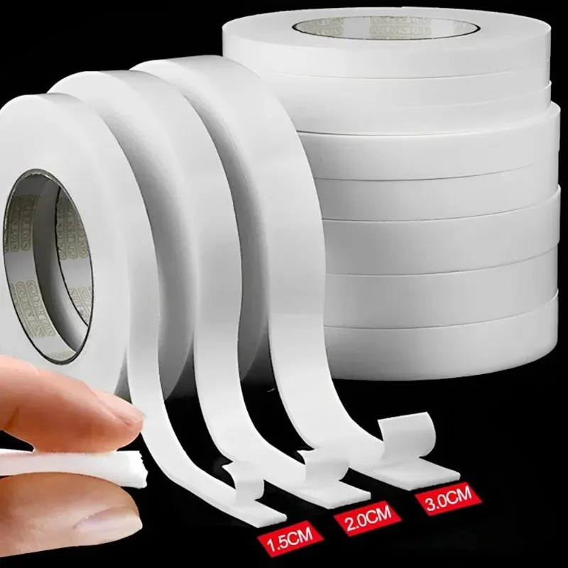 

White Sponge Double Sided Foam Adhesive Tapes for Mounting Fixing Pad Sticky 30mm 20mcm Width Super Strong Two Sides Faced Tape