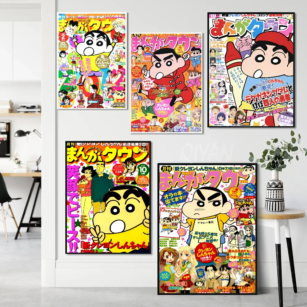 Cartoon C-Crayon S-Shin C-Chan Cute Poster Stickers Art Wall Murals Decor Game Room Decor Gifts HD Painting