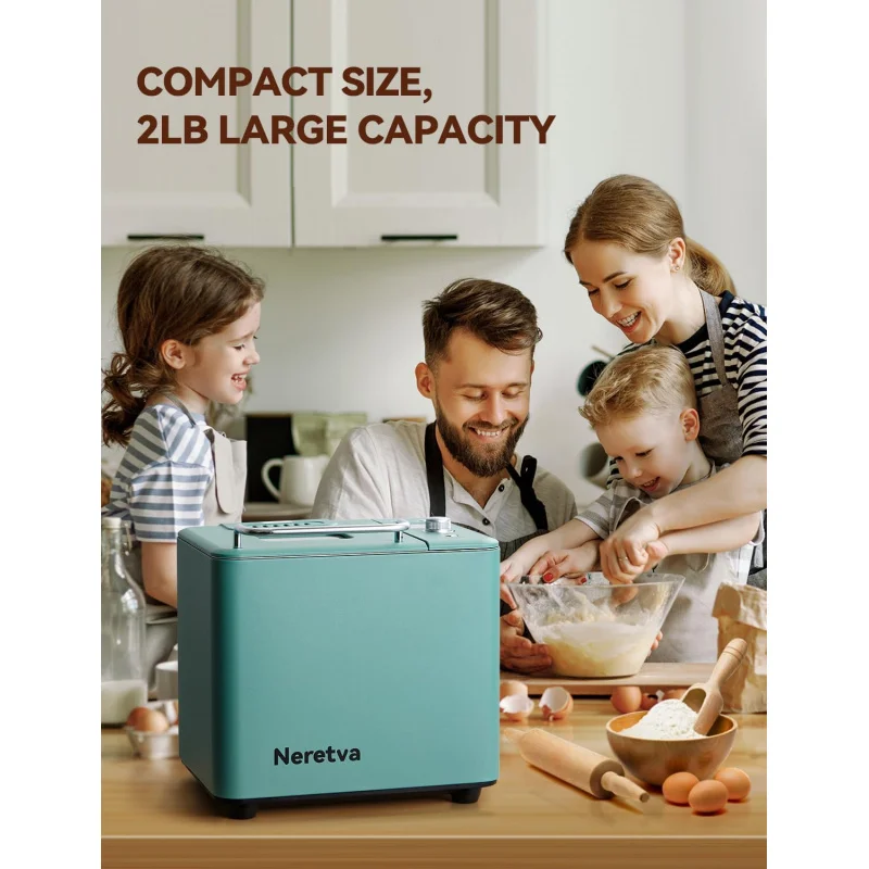 

(UUX) , 20-IN-1 2LB Dual Heater Bread Maker Machine Automatic with Nonstick Ceramic Pan, 15H Timer & UQ