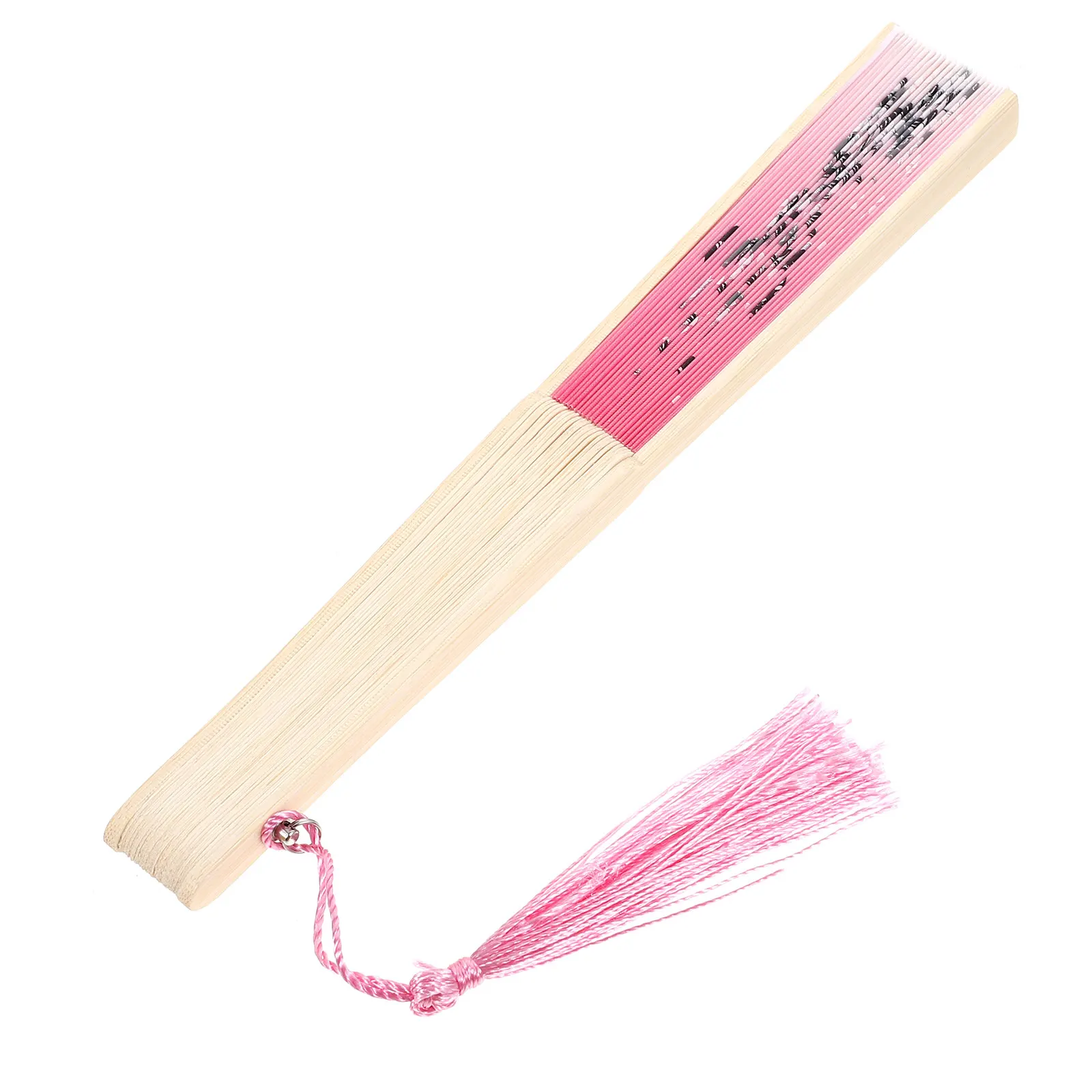 

Bamboo Folding Decorative Pink Dance Paper Fans Retro Style Foldable Household Classic Fan Prop Chinese Craft Fan