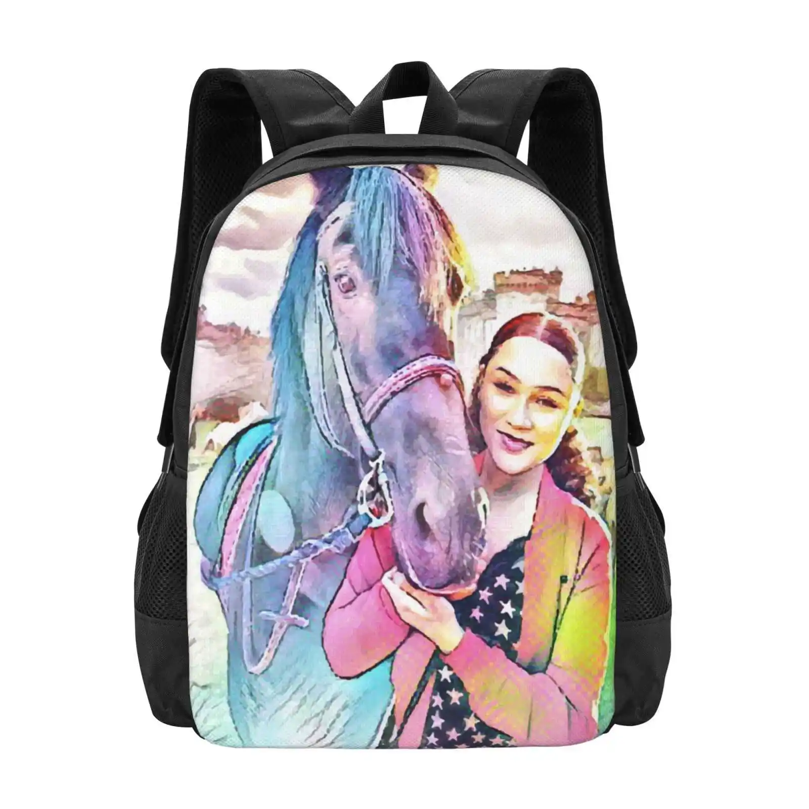 Zoe And Raven Free Rein Pattern Design Bagpack School Bags Zoe And Raven Free Rein Zoe Meets Raven Netflix Futures Series You